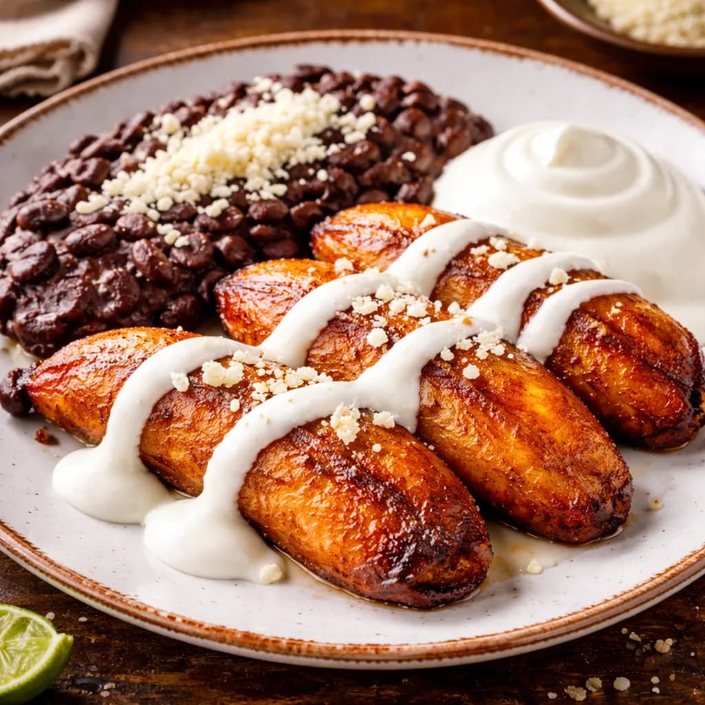 Plátano Frito con Crema